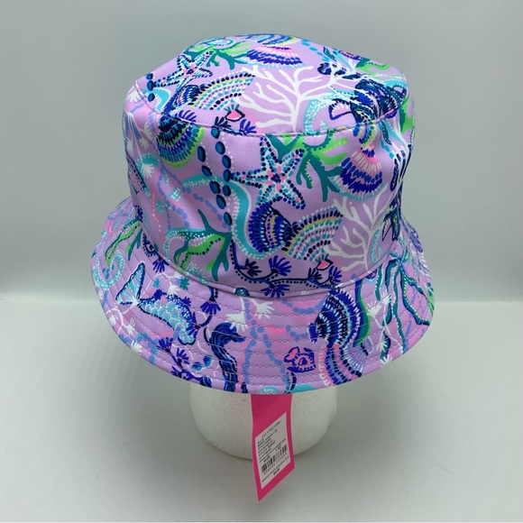 NEW! Women’s Lilly Pulitzer Lilac Freesia ‘Mermaid For You’ Bucket Hat OS W/Tags main image 5
